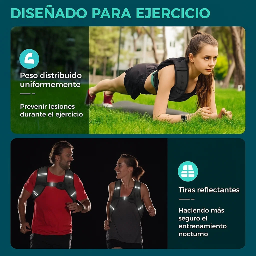 PowerFit™ – Chaleco de Resistencia 5Kg para Entrenamientos de Alto Rendimiento