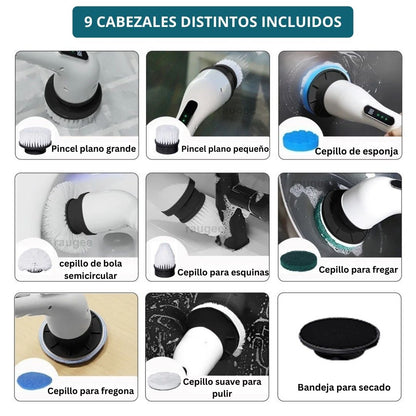 Cepillo eléctrico multifuncional® con 9 cabezales intercambiables.