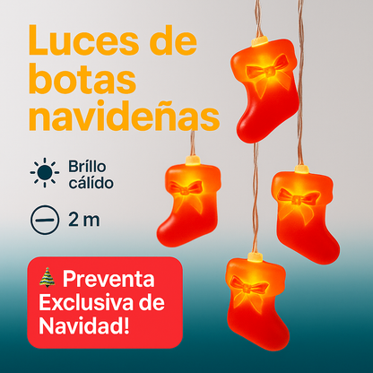 ✨ Luces Navideñas Exclusivas con Botines LED   Tu Decoración Única 🎁