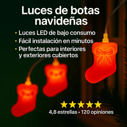 ✨ Luces Navideñas Exclusivas con Botines LED   Tu Decoración Única 🎁