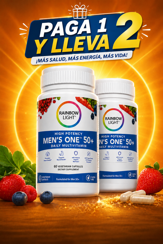 COMBO 2x1 Rainbow Light Men's One 50+ | 120 Cápsulas Originales