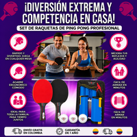 Set de Tenis de Mesa Portable con Red Ajustable