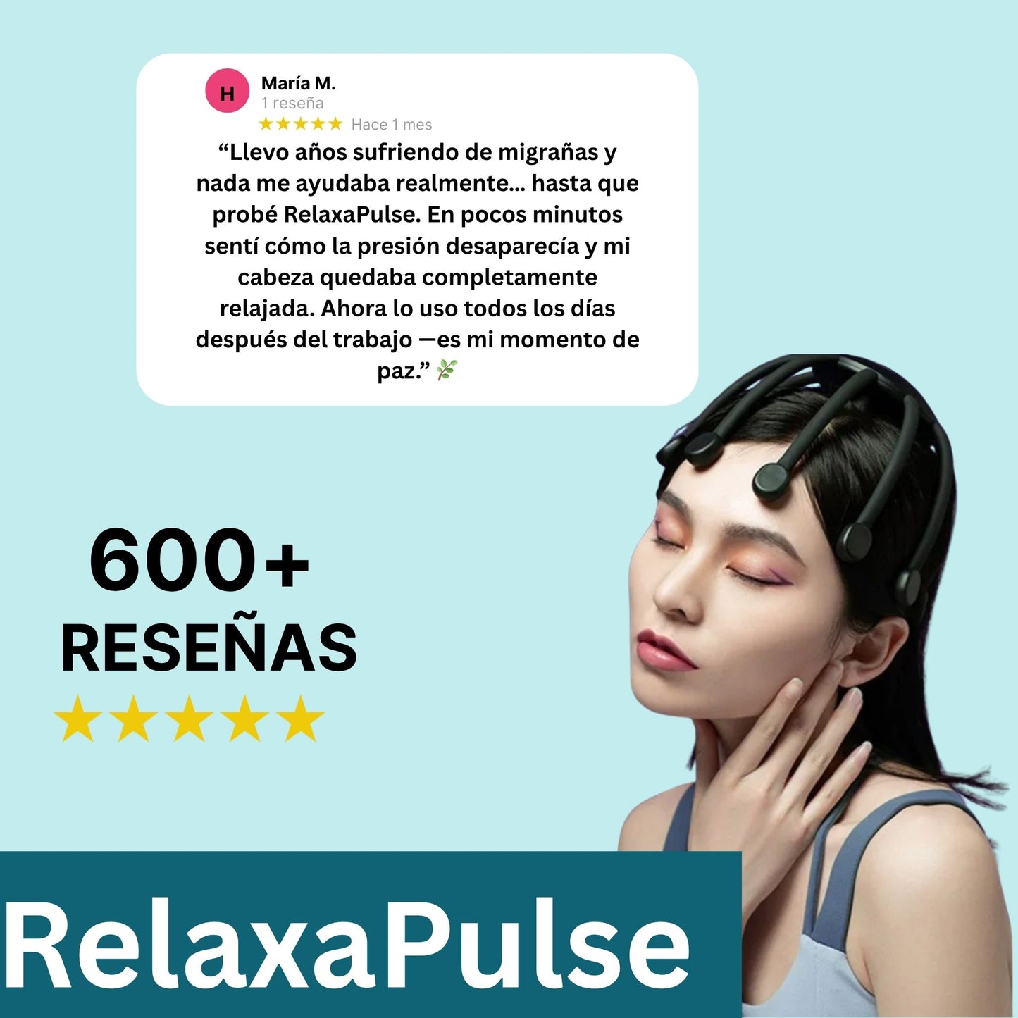 RelaxaPulse: Masajeador Eléctrico Relajante   ¡Adiós a las Migrañas y Dolores de Cabeza!