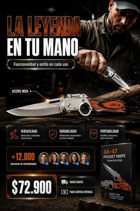 Cuchillo plegable en forma de ak 47